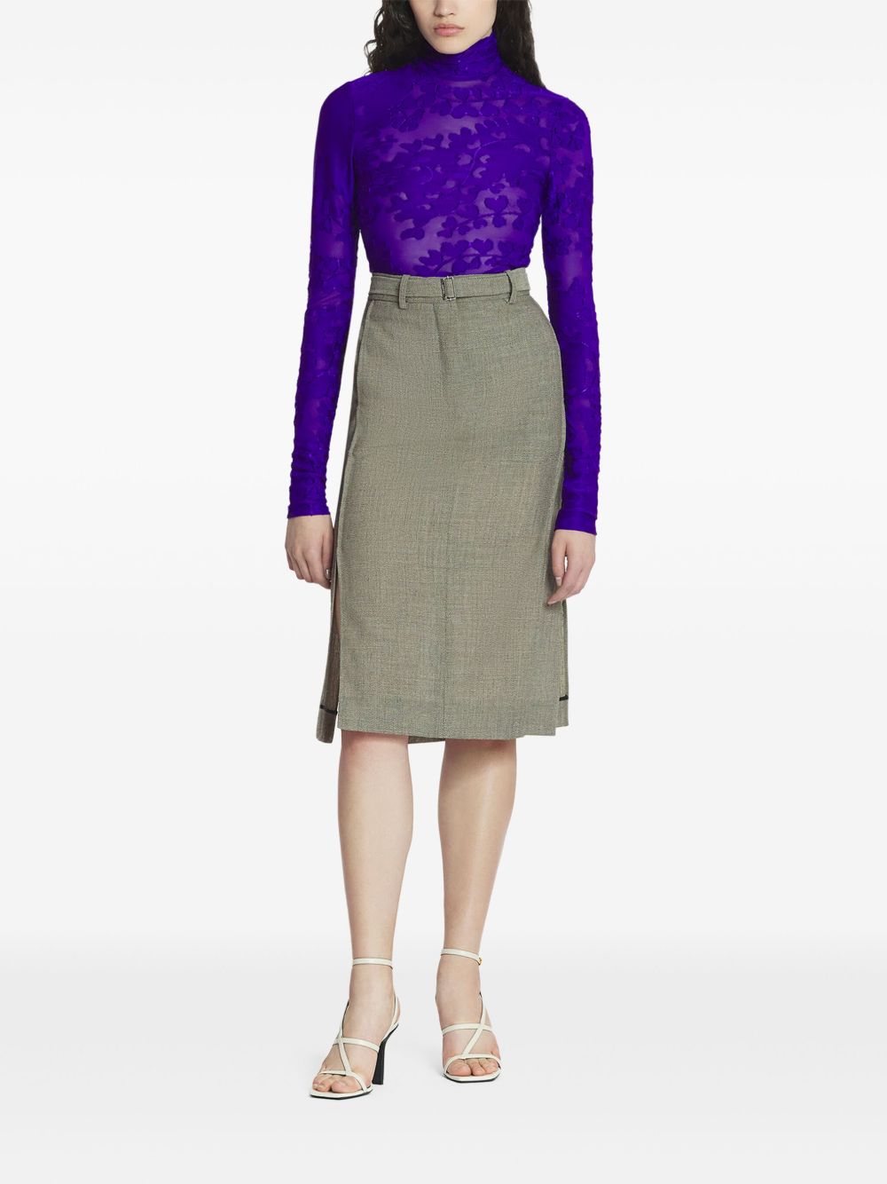 Lanvin Midi-rok met ceintuur - Grijs