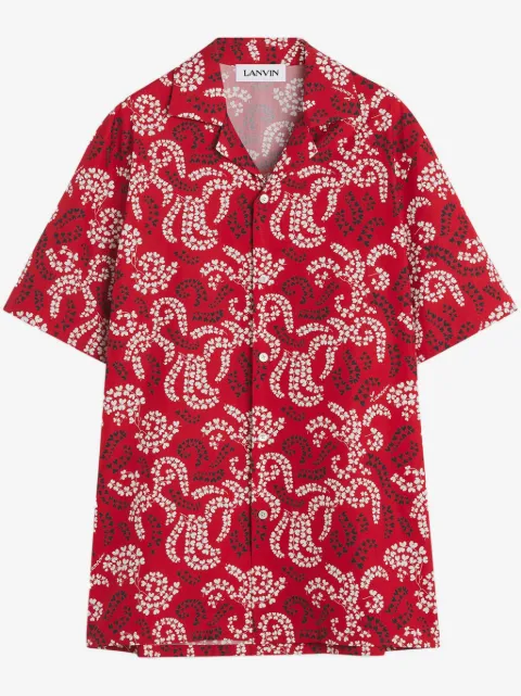Lanvin camisa con hojas estampadas