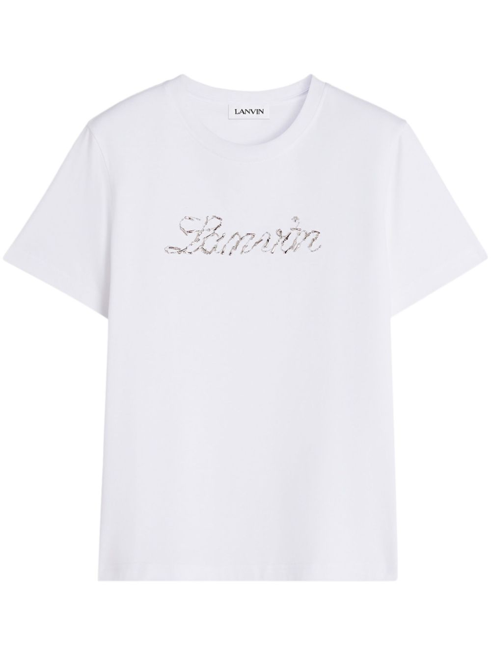 sequinned-logo T-shirt