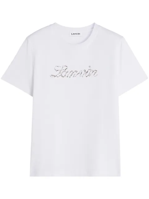 Lanvin playera con logo de lentejuelas