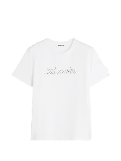 Lanvin sequinned-logo T-shirt