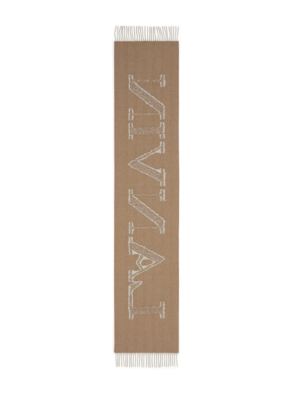 Lanvin Sjaal met visgraatpatroon Beige