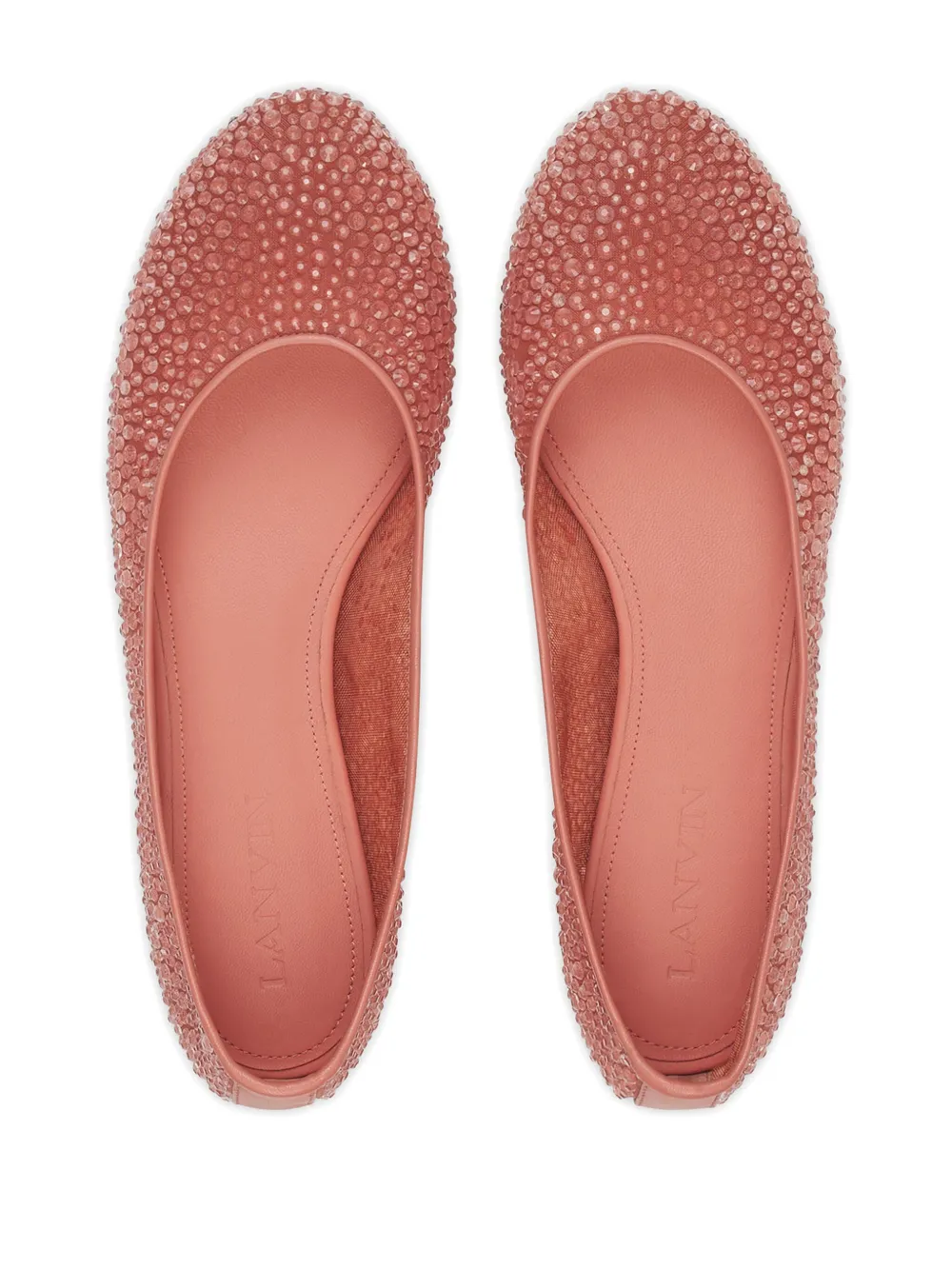 Lanvin rhinestone-embellished ballet flats Pink