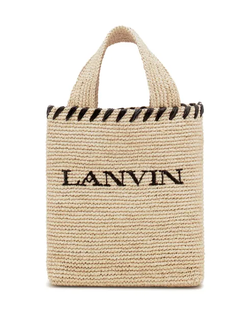 Lanvin logo-motif raffia tote bag