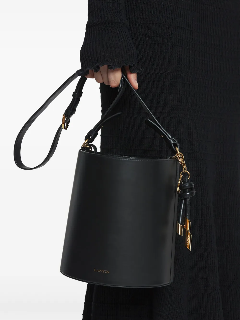 Lanvin Leren bucket-tas - Zwart