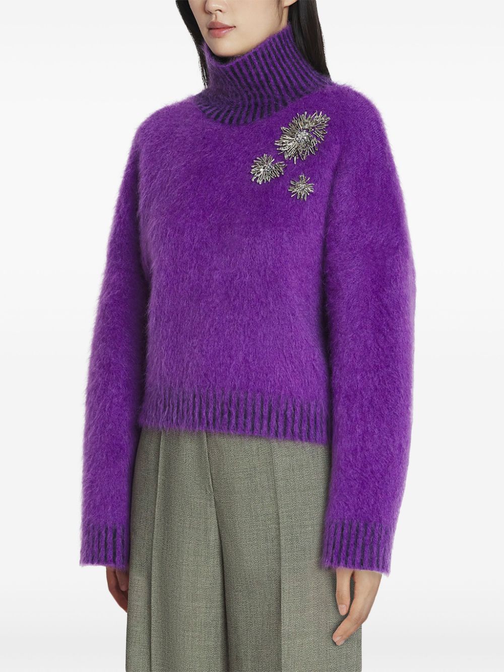 Lanvin brushed-effect sweater Paars