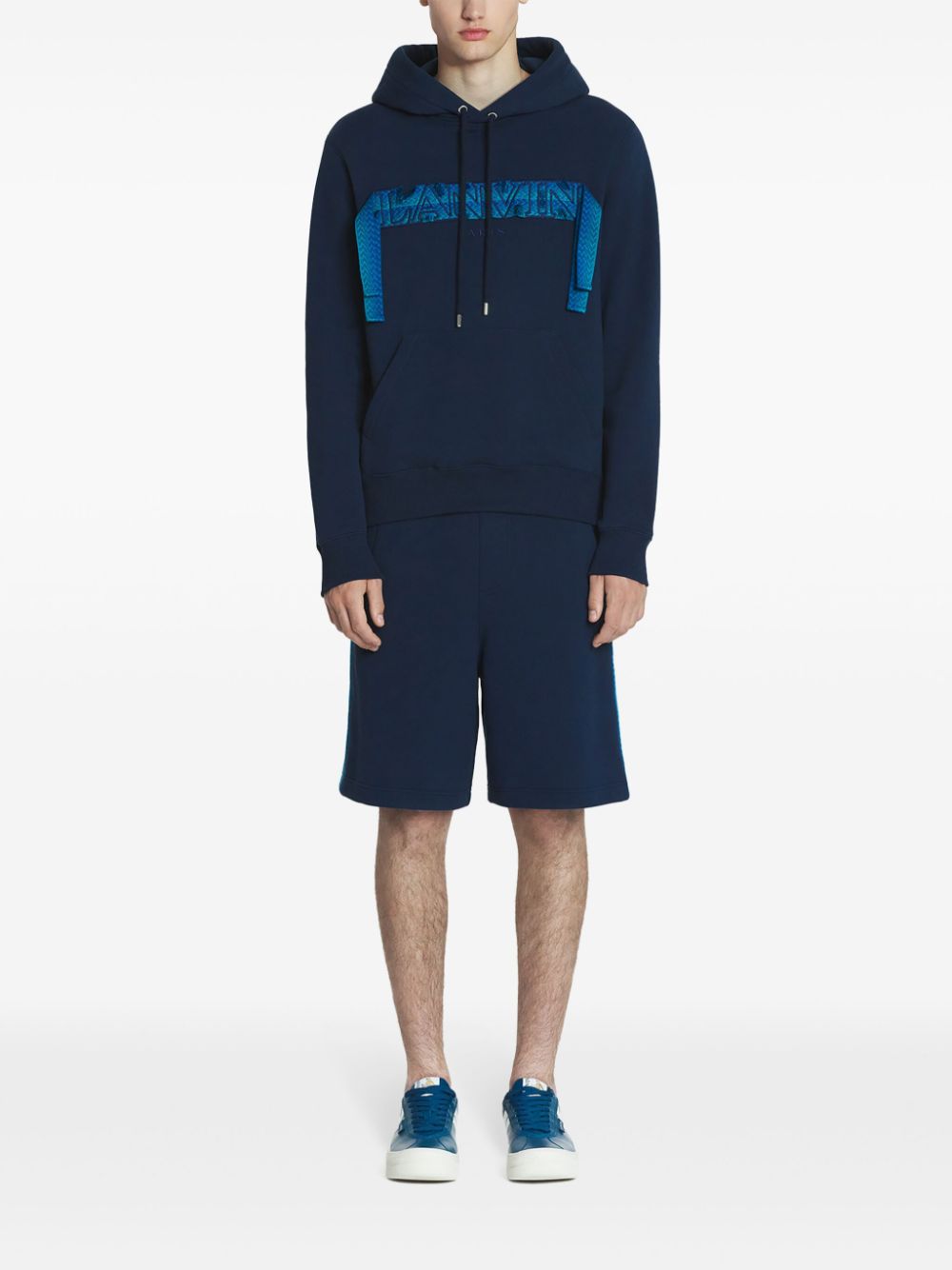 Lanvin Curb-lace hoodie - Blauw