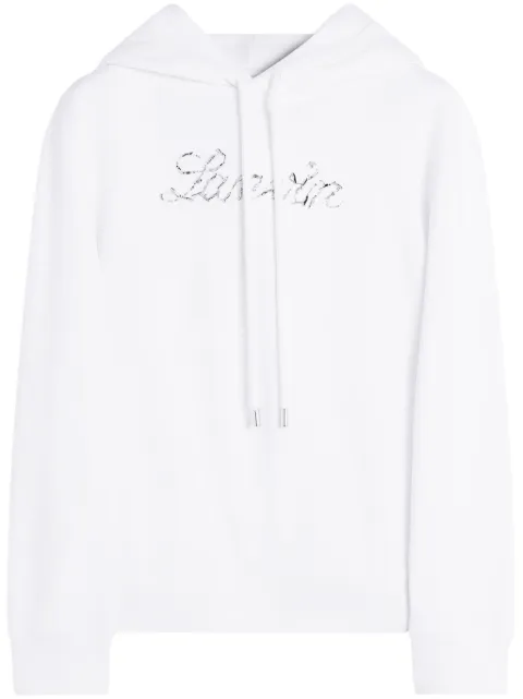 Lanvin sequinned-logo hoodie