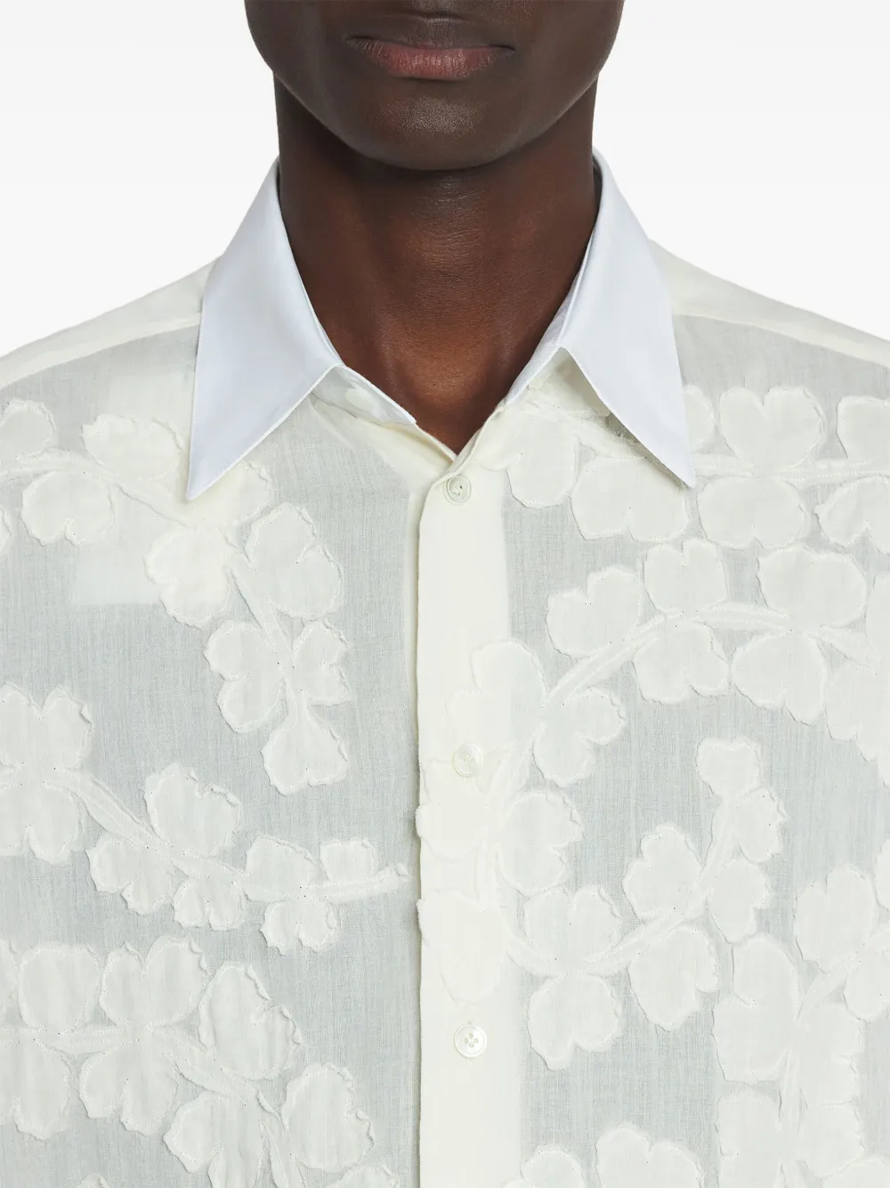 Lanvin Overhemd met bloemenpatch Wit