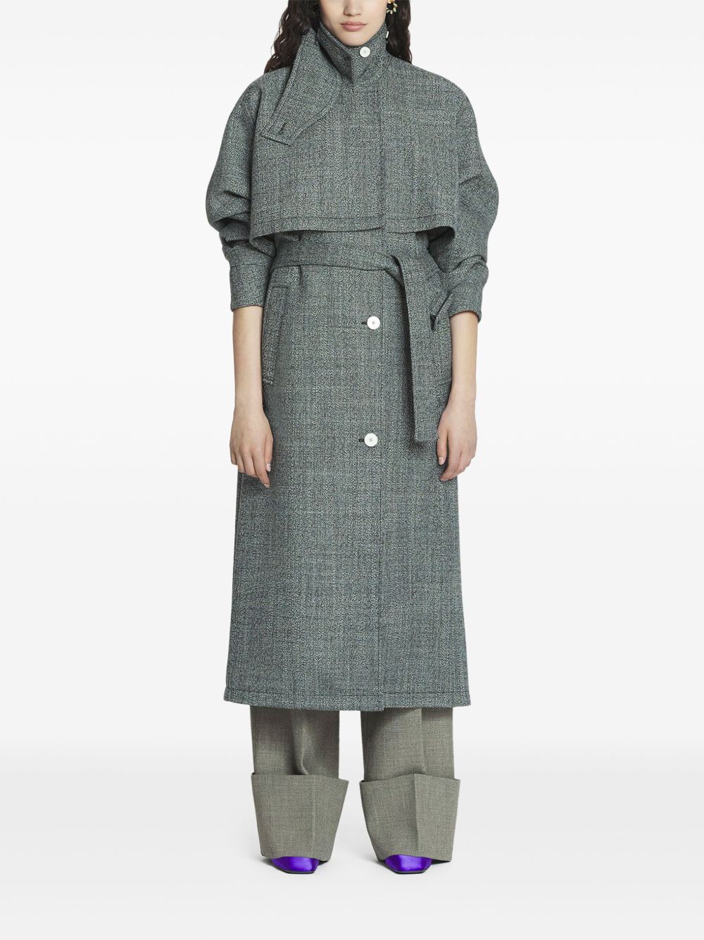 Lanvin virgin-wool trench coat - Grey