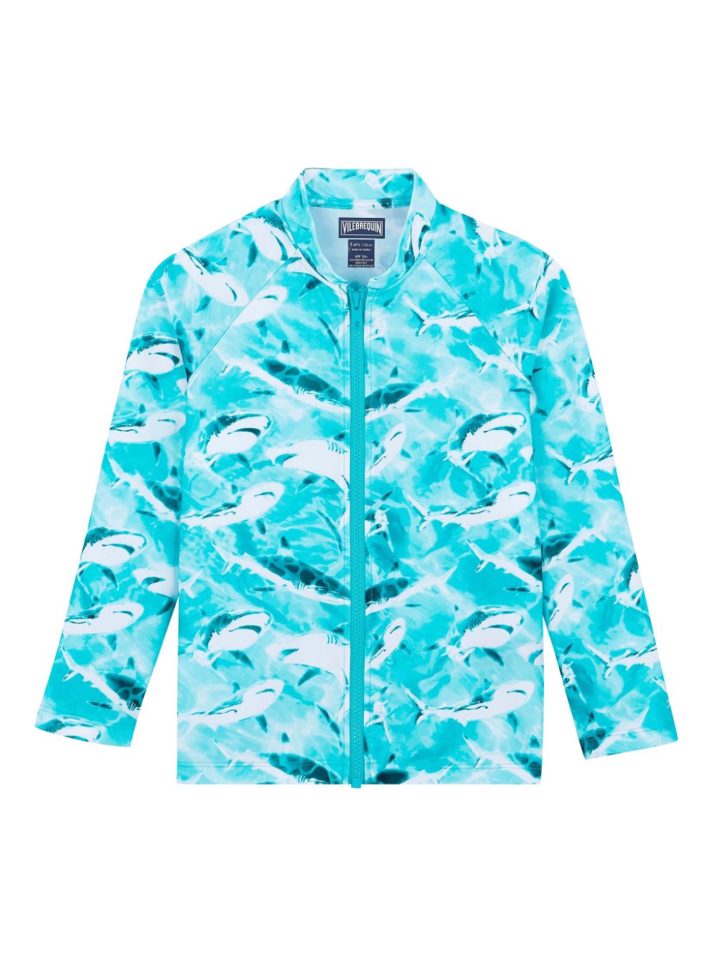 Vilebrequin Kids Requins zip-up rashguard - Blue