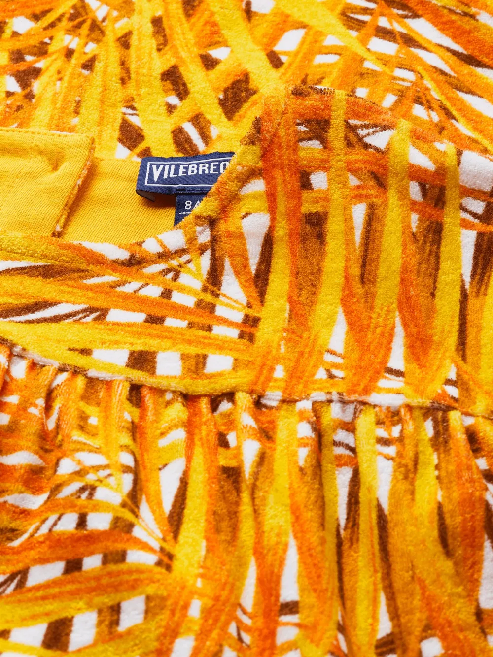 Vilebrequin Kids Palm Leaves jurk met palmblad print Oranje