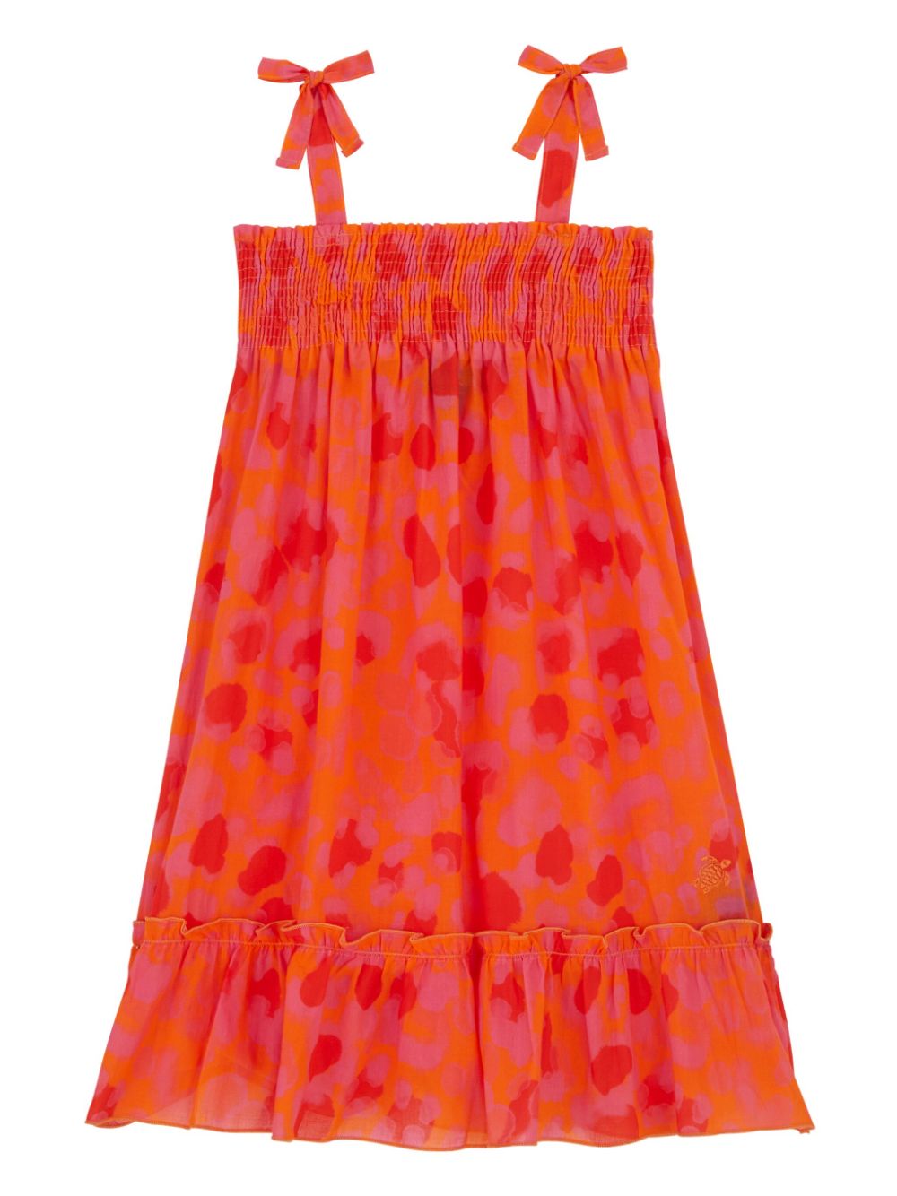 Vilebrequin Kids New Leopard organic-cotton dress - Orange