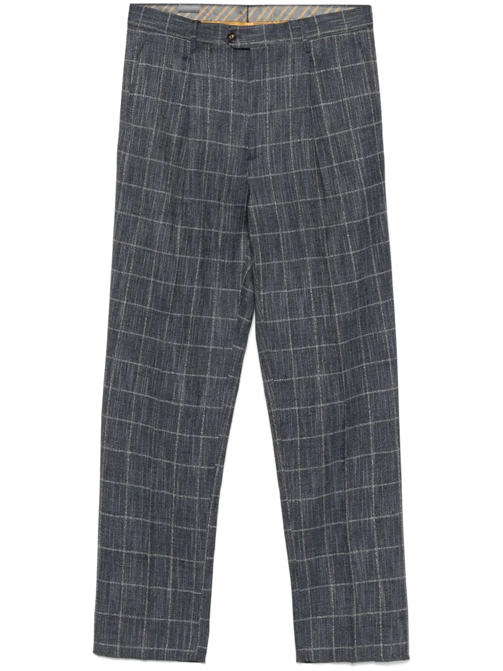 ETRO Broek met vensterpatroon Blauw