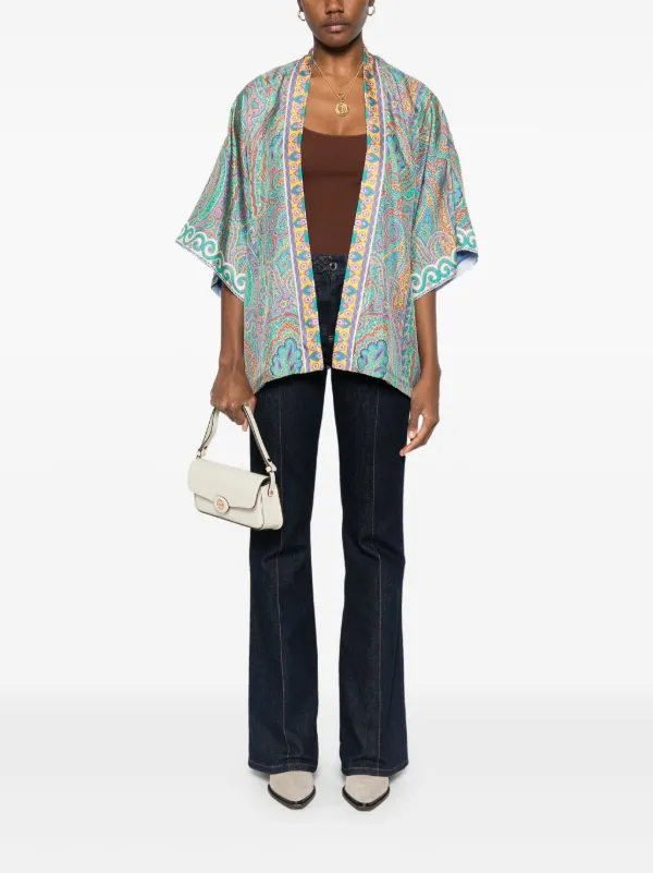 ジャケット ETRO Woman Jacket Blue WRNA0012AD177 S9000 ETRO Pegaso-embroidered Denim Jacket | Blue | FARFETCH