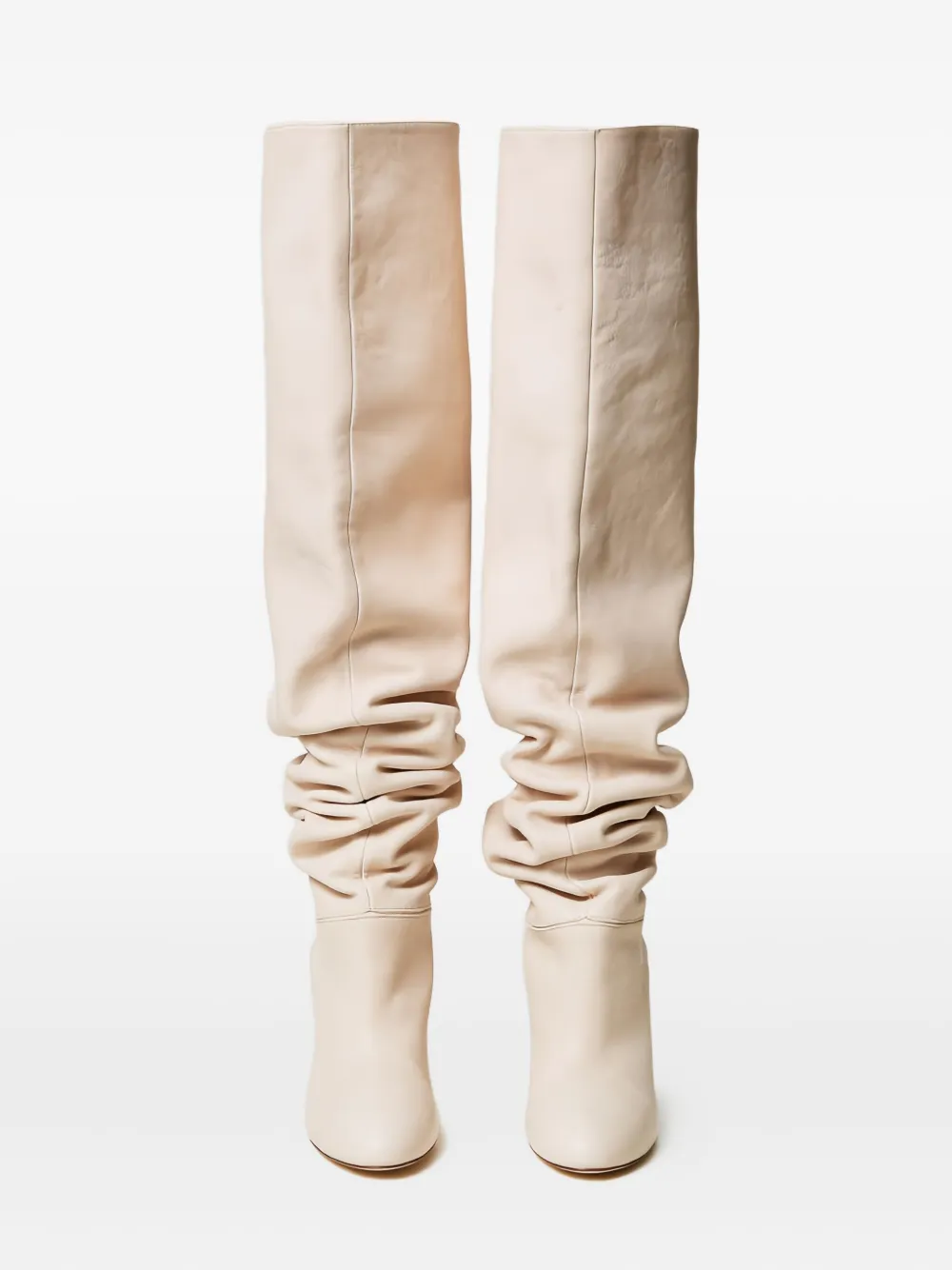TWINSET 90 mm nappa leren overknee laarzen Wit