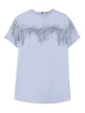 TWINSET lace-panelled short-sleeve top - Purple