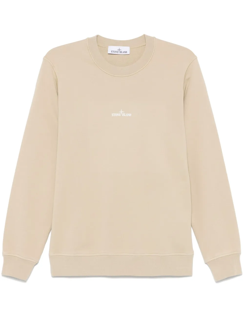 Stone Island Sweater met logoprint Beige