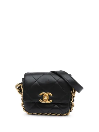 CHANEL ブラウン キルティングショルダーバッグ CHANEL Pre-Owned 2021-2023 キルティング カーフスキン