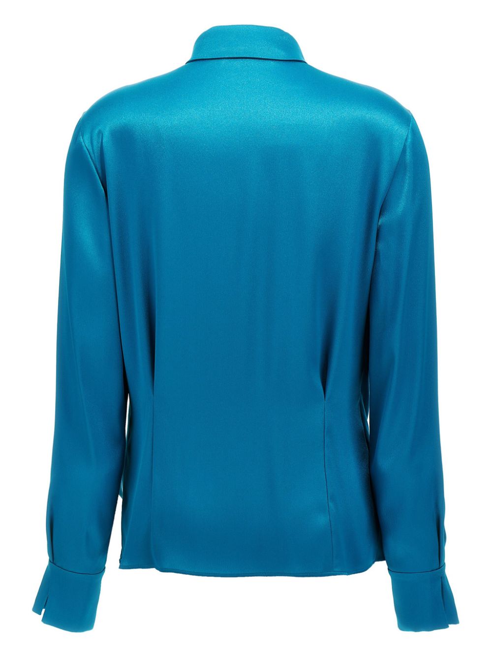 Alberta Ferretti draped satin shirt - Blauw