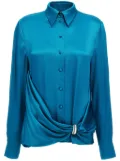 Alberta Ferretti draped satin shirt - Blue
