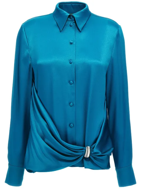 Alberta Ferretti draped satin shirt