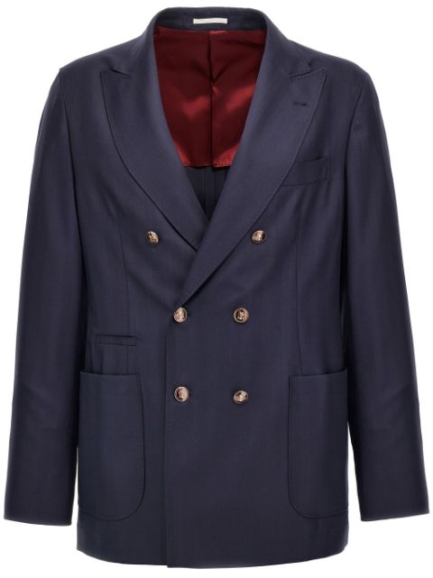 Brunello Cucinelli twill double-breasted blazer