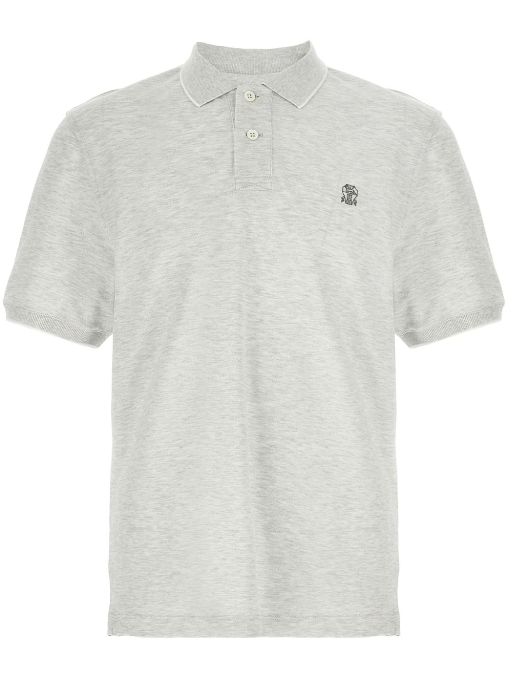 Brunello Cucinelli logo piqué polo shirt - Grey