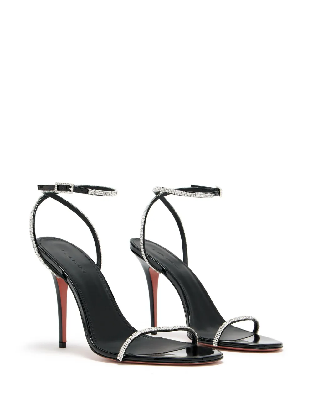 Amina Muaddi 105mm Diamante sandals Black