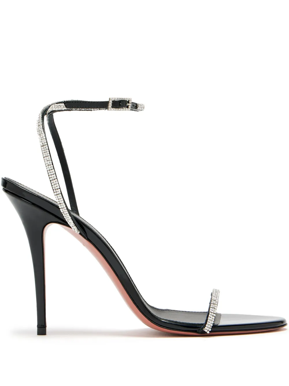 Amina Muaddi 105mm Diamante sandals Black