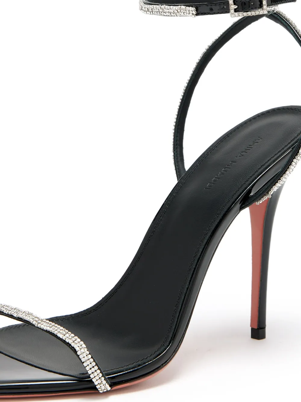 Amina Muaddi 105mm Diamante sandals Black