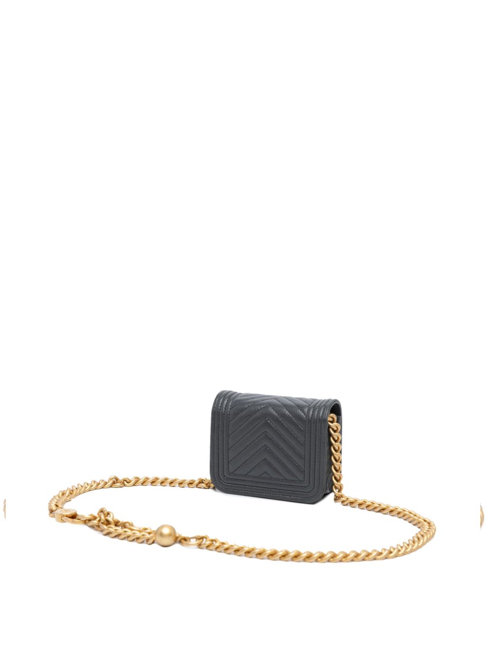 CHANEL Pre-Owned 2021 Chevron Caviar Boy belt bag - Grijs