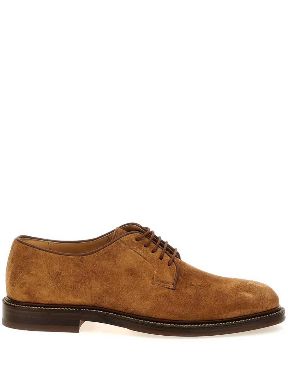 Brunello Cucinelli Suède derby schoenen Bruin