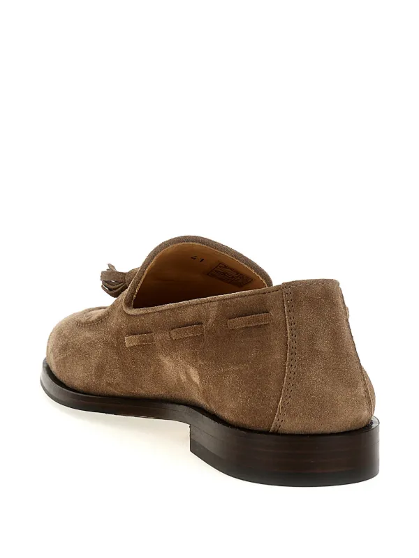 Brunello Cucinelliブラウン スエード ローファー Brunello Cucinelli ブラウンスエードペニーモニリローファー
