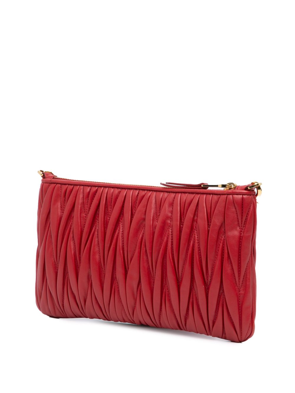 Miu Miu Pre-Owned 2010-2024 Matelasse Leather crossbody bag - Rood