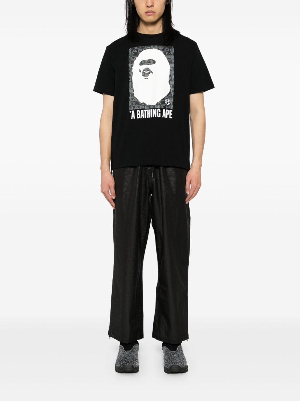 A BATHING APE® monogram-printed pants - Black