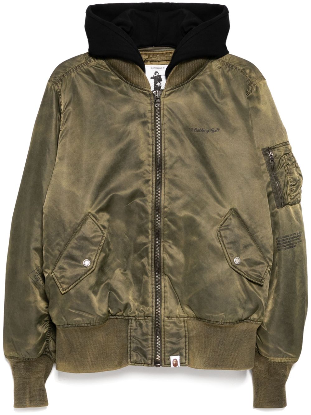 A BATHING APE® logo-printed bomber jacket - Grey