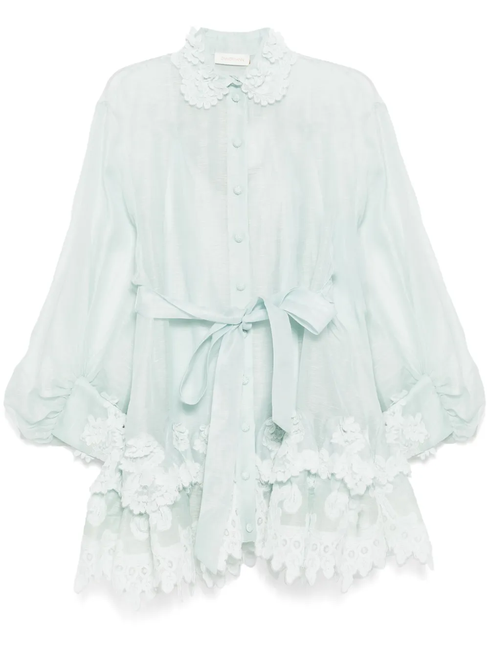 ZIMMERMANN Crush レース シャツドレス - ブルー ZIMMERMANN Crush レース シャツドレス - ブルー