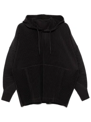 HOMME PLISSÉ フーディー パーカー ブラック サイズ3 HOMME PLISSE】プリーツ ジップアップパーカー - メルカリ