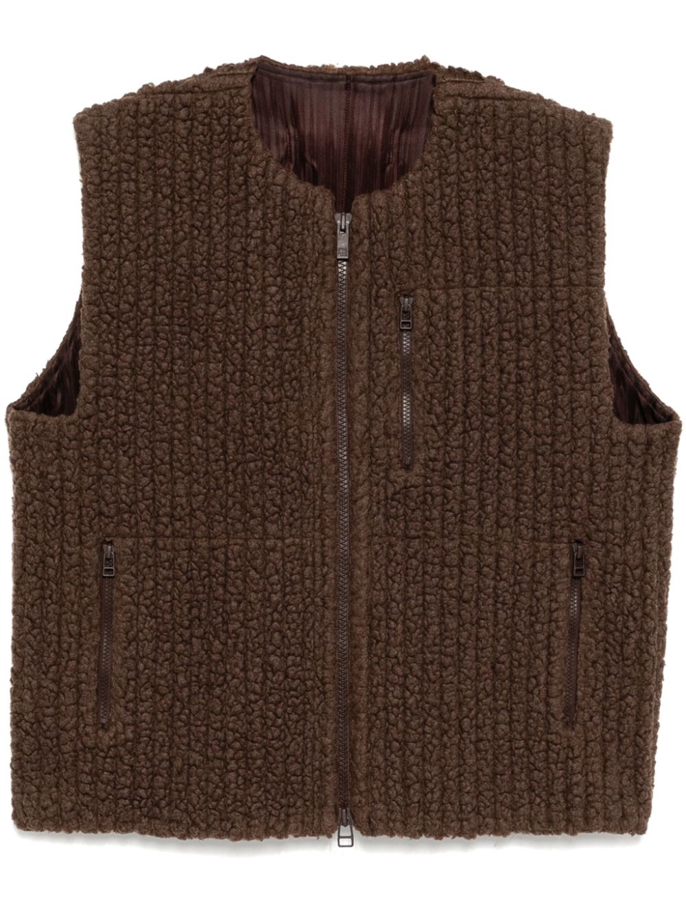 Homme Plissé Issey Miyake fleeced pleats gilet