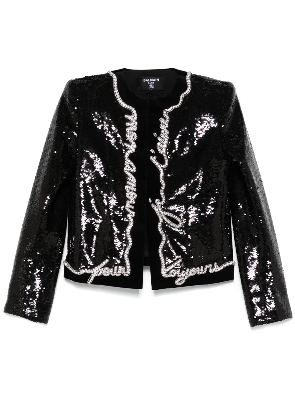 Balmain Love Letter-print jacket - Black