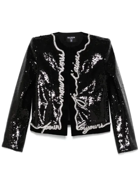 Balmain Love Letter-print jacket