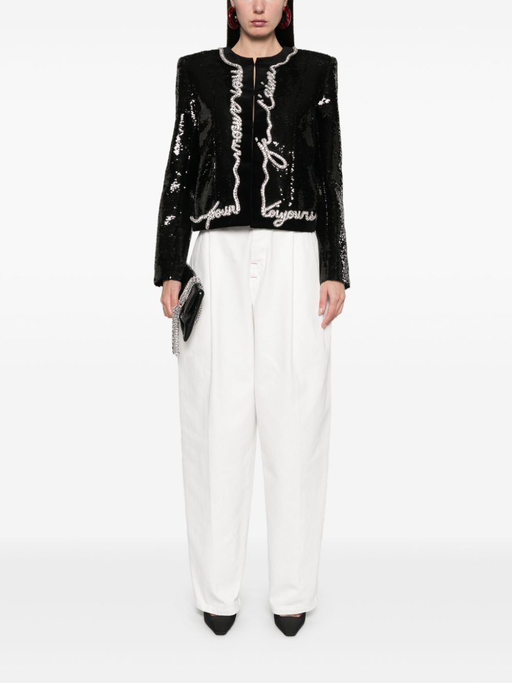 Balmain Love Letter-print jacket - Black