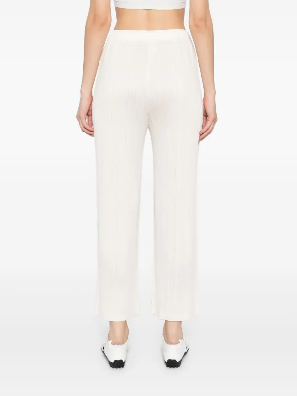 Pleats Please Issey Miyake Pleated Trousers | White | FARFETCH