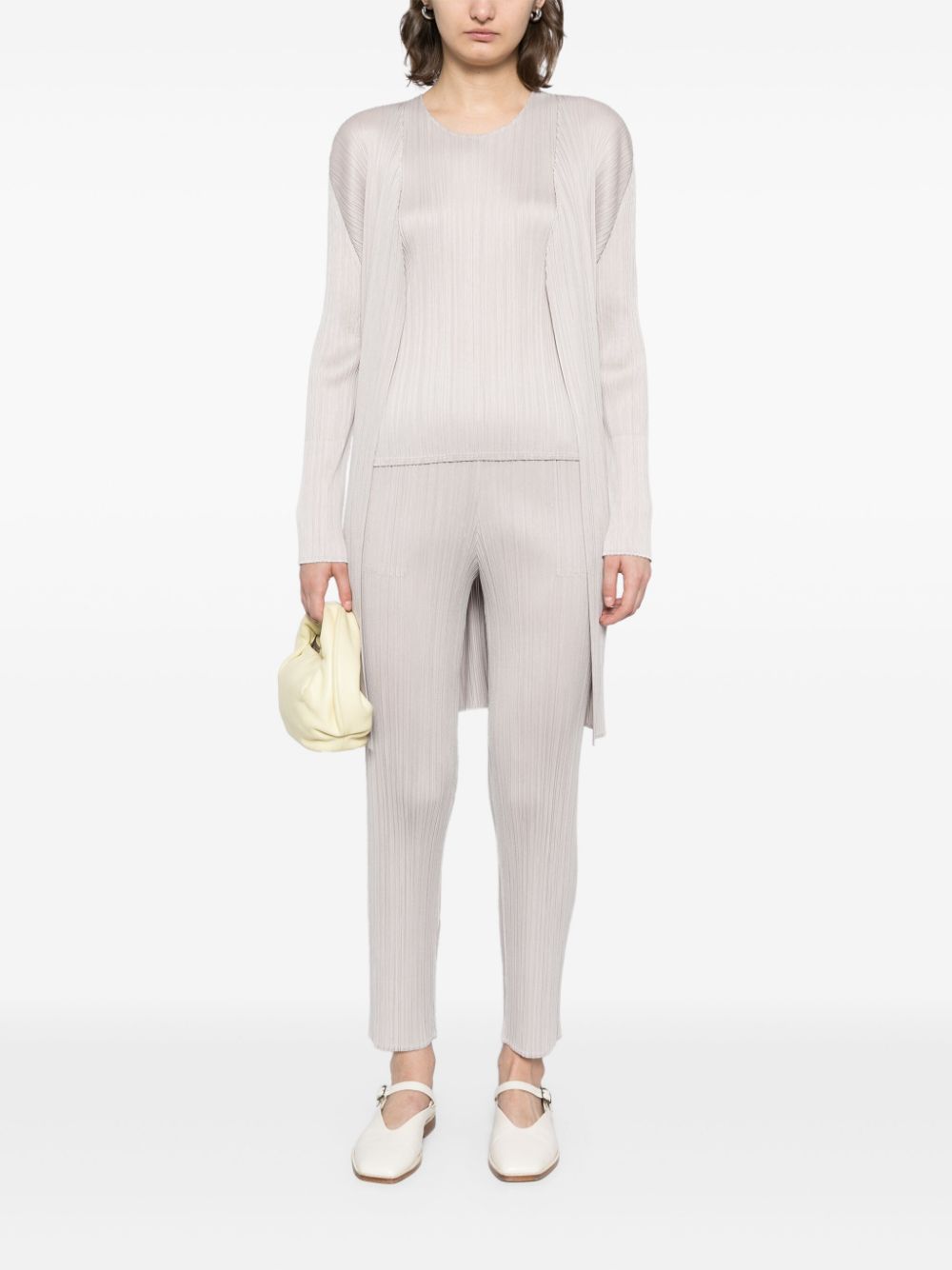 Pleats Please Issey Miyake Geplooid lang jack - Beige