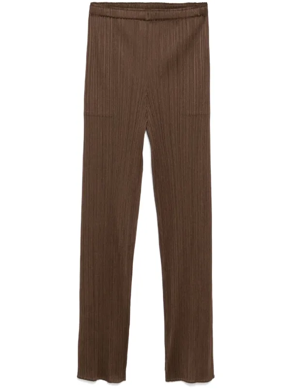 Pleats Please Issey Miyake ベーシック パンツ | ブラウン