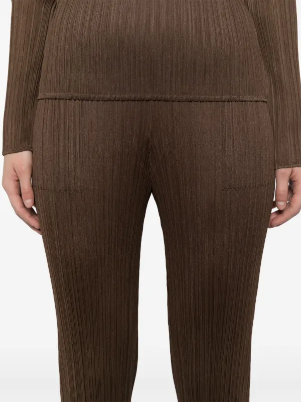 Pleats Please Issey Miyake ベーシック パンツ | ブラウン