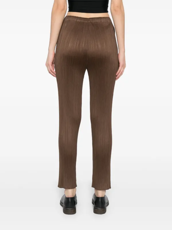 Pleats Please Issey Miyake ベーシック パンツ | ブラウン