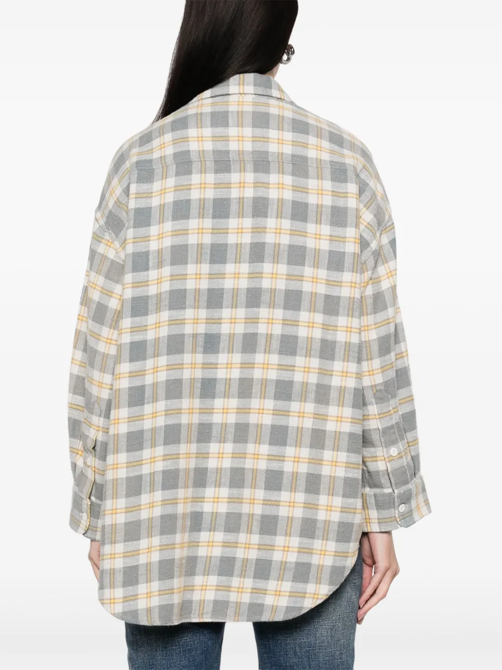 R13 Geruit blouse Wit