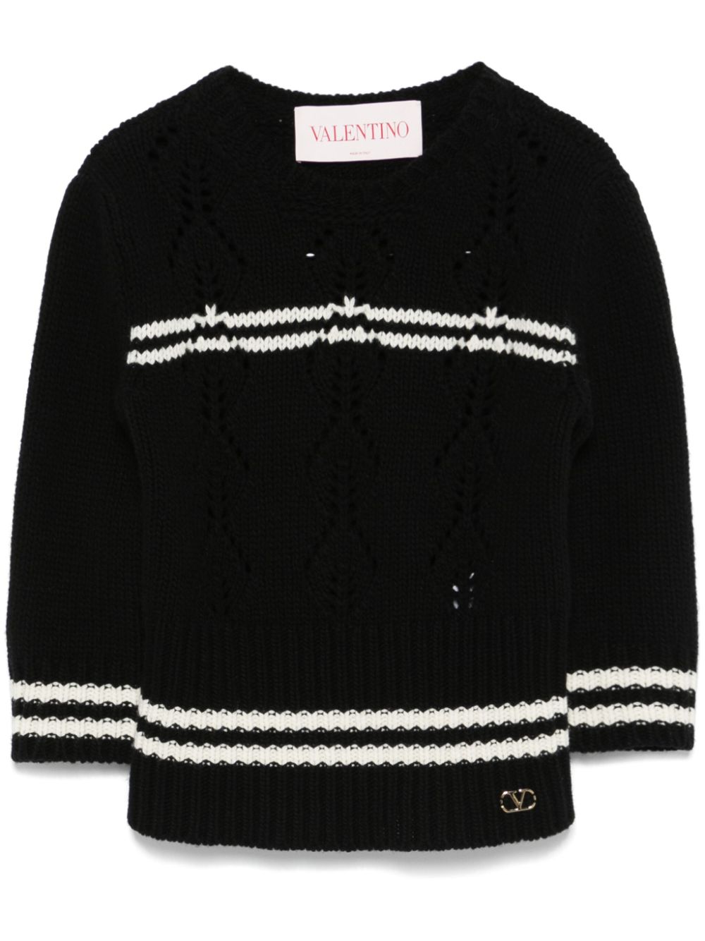 open-knit detailed sweater